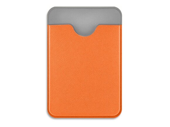 Чехол-картхолдер Favor на клеевой основе на телефон для пластиковых карт и и карт доступа, оранжевый Чехол-картхолдер Favor на клеевой основе на телефон для пластиковых карт и и карт доступа, оранжевый