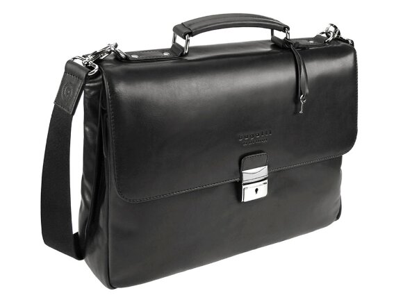 Портфель BUGATTI Romano 15'', чёрный, натуральная воловья кожа, 40х12х30 см Портфель BUGATTI Romano 15'', чёрный, натуральная воловья кожа, 40х12х30 см