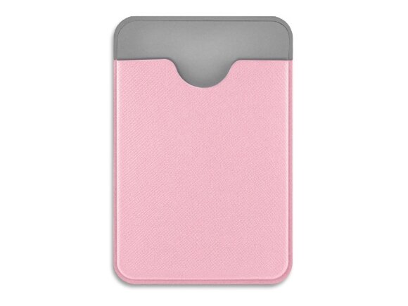 Чехол-картхолдер Favor на клеевой основе на телефон для пластиковых карт и и карт доступа, розовый