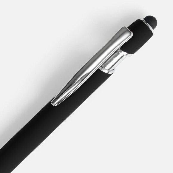 Ручка шариковая Pointer Soft Touch со стилусом, черная Ручка шариковая Pointer Soft Touch со стилусом, черная