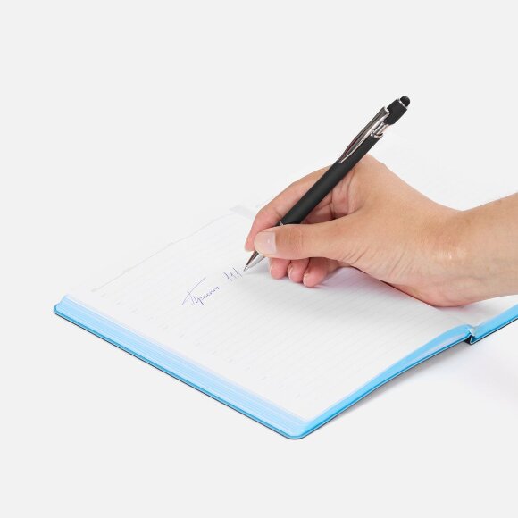 Ручка шариковая Pointer Soft Touch со стилусом, черная Ручка шариковая Pointer Soft Touch со стилусом, черная