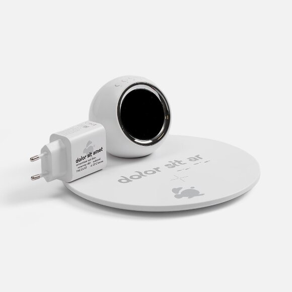 Станция беспроводной зарядки с часами и подсветкой GlobeBee, белая