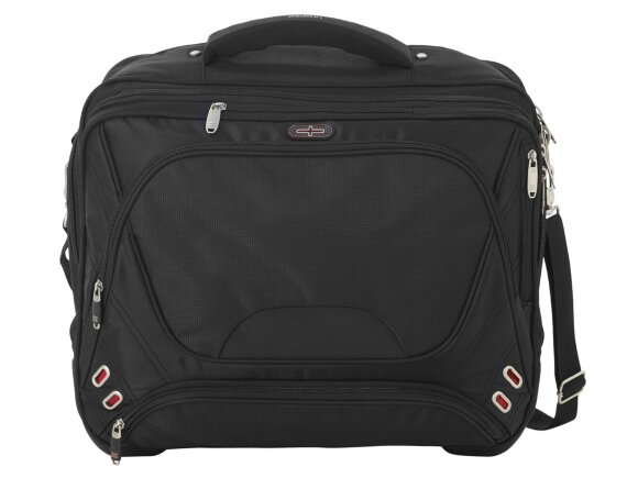 Чемодан на колесиках Proton, удобная для прохождения досмотра, черный Чемодан на колесиках Proton, удобная для прохождения досмотра, черный