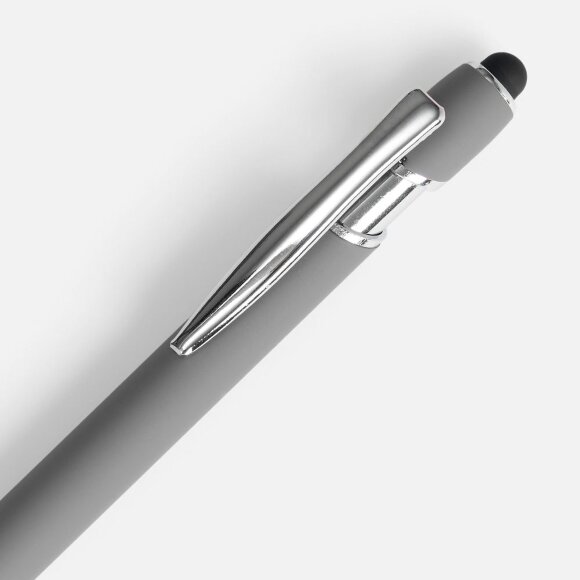 Ручка шариковая Pointer Soft Touch со стилусом, серая