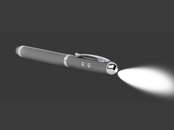 Ручка-стилус Каспер 3 в 1, серебристый Ручка-стилус Каспер 3 в 1, серебристый