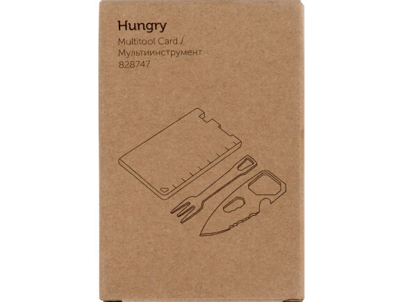 Мультиинструмент с ножом и вилкой Hungry, черный