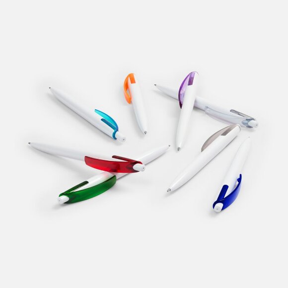 Ручка шариковая Bento, белая с синим Ручка шариковая Bento, белая с синим