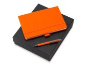 Подарочный набор Vision Pro soft-touch с ручкой и блокнотом А5, оранжевый Подарочный набор Vision Pro soft-touch с ручкой и блокнотом А5, оранжевый