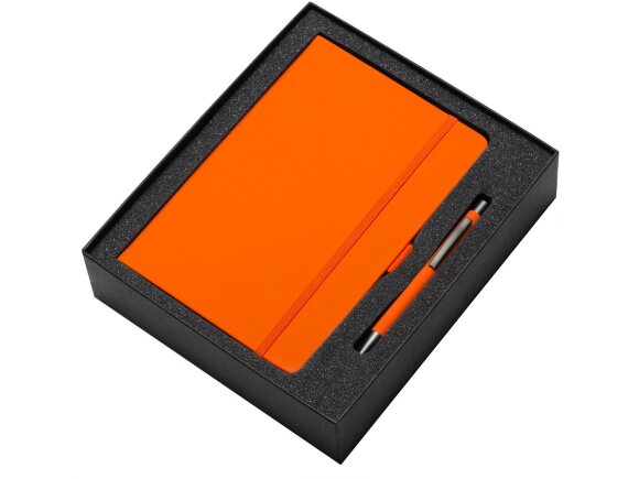Подарочный набор Vision Pro soft-touch с ручкой и блокнотом А5, оранжевый Подарочный набор Vision Pro soft-touch с ручкой и блокнотом А5, оранжевый