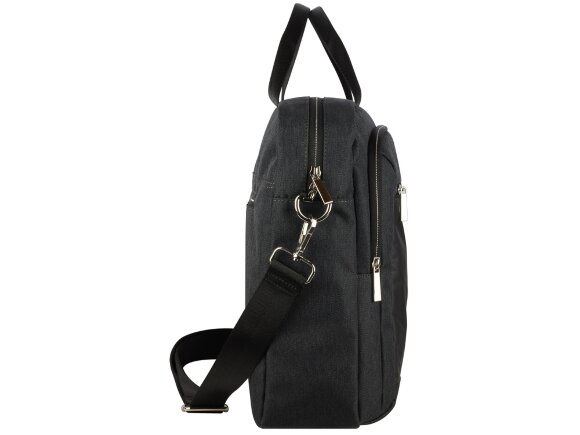 Портфель мужской BUGATTI Sera, антрацитовый, полиэстер, 40х11х34 см