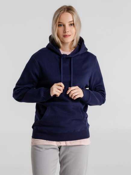 Толстовка с капюшоном унисекс King, темно-синяя Толстовка с капюшоном унисекс King, темно-синяя