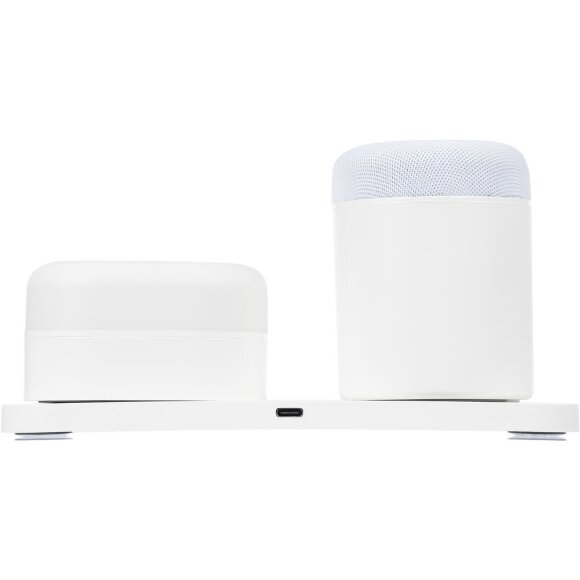 Станция беспроводной зарядки с колонкой и ночником Trilogy, белая Станция беспроводной зарядки с колонкой и ночником Trilogy, белая