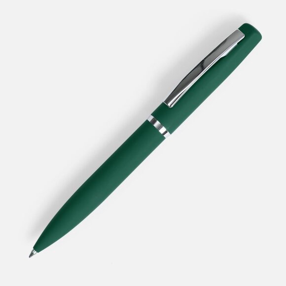 Ручка шариковая Bolt Soft Touch, зеленая