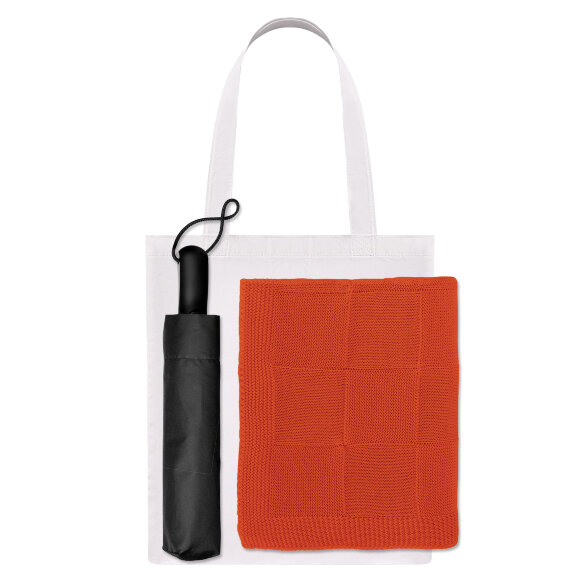 Подарочный набор Леванте (Levante), оранжевый (зонт, плед, шоппер) Подарочный набор Леванте (Levante), оранжевый (зонт, плед, шоппер)