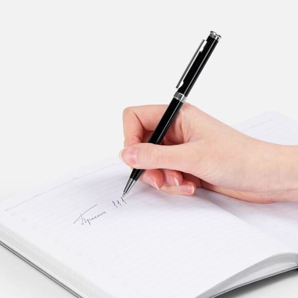 Ручка шариковая Finn Chrome, черная