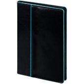 Ежедневник Alanis, недатированный, черный с голубым