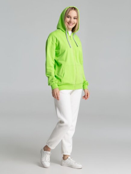 Толстовка на молнии с капюшоном Unit Siverga, зеленое яблоко Толстовка на молнии с капюшоном Unit Siverga, зеленое яблоко