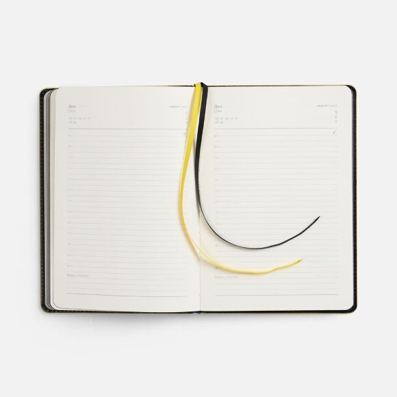 Ежедневник Alanis, недатированный, черный с желтым