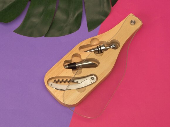 Набор аксессуаров для вина Pinotage со стеклянной крышкой Набор аксессуаров для вина Pinotage со стеклянной крышкой