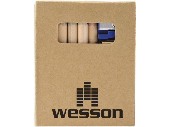 Набор для рисования: 6 цветных карандашей, точилка, раскраска Набор для рисования: 6 цветных карандашей, точилка, раскраска