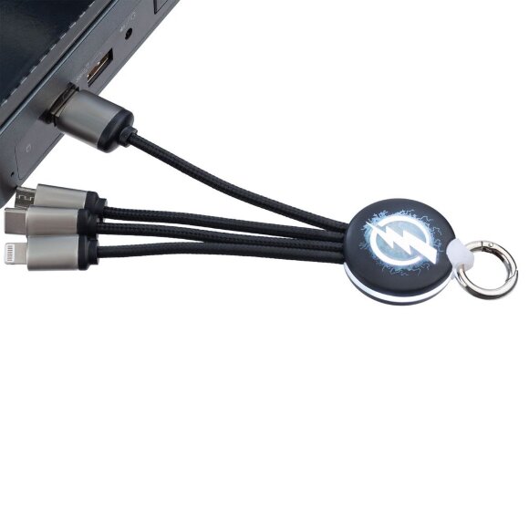 Кабель-брелок с подсветкой логотипа Lite Omniline Кабель-брелок с подсветкой логотипа Lite Omniline