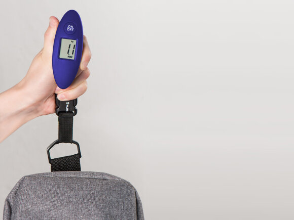 Багажные весы с покрытием soft touch Gravity, синий Багажные весы с покрытием soft touch Gravity, синий