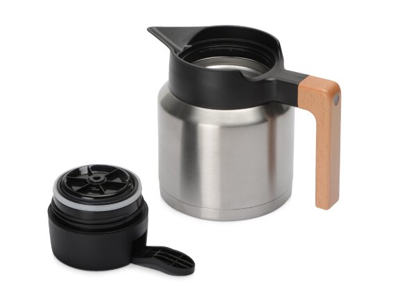 Кофепот с деревянной ручкой, 850 мл, серебристый Кофепот с деревянной ручкой, 850 мл, серебристый