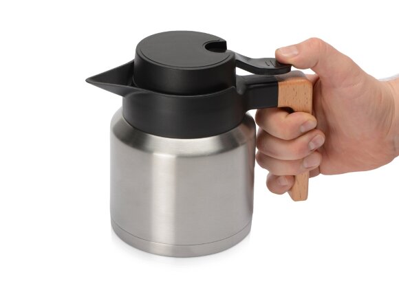 Кофепот с деревянной ручкой, 850 мл, серебристый Кофепот с деревянной ручкой, 850 мл, серебристый
