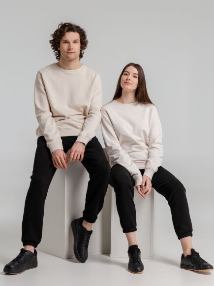 Свитшот унисекс BNC Inspire (Organic), молочно-белый Свитшот унисекс BNC Inspire (Organic), молочно-белый