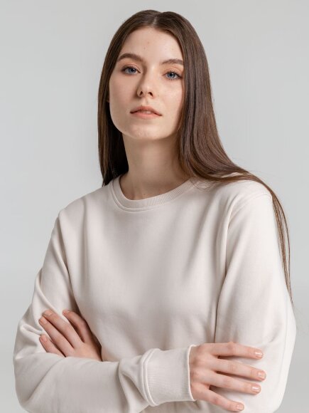 Свитшот унисекс BNC Inspire (Organic), молочно-белый Свитшот унисекс BNC Inspire (Organic), молочно-белый