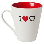 Кружка «Люблю любовь», белая с красным Кружка «Люблю любовь», белая с красным