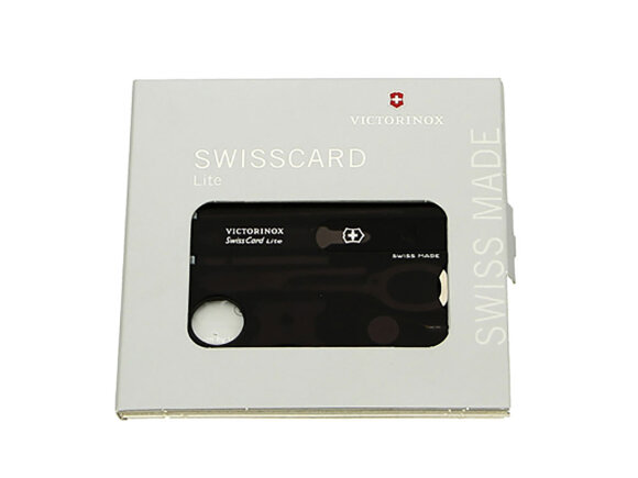 Швейцарская карточка VICTORINOX SwissCard Lite, 13 функций, полупрозрачная чёрная Швейцарская карточка VICTORINOX SwissCard Lite, 13 функций, полупрозрачная чёрная