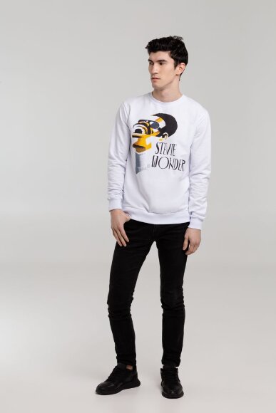 Толстовка «Меламед. Stevie Wonder», белая Толстовка «Меламед. Stevie Wonder», белая