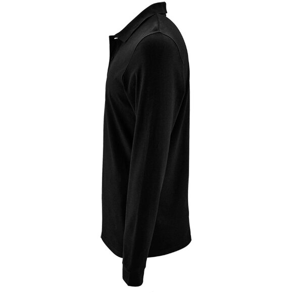 Рубашка поло мужская с длинным рукавом Perfect LSL Men, черная Рубашка поло мужская с длинным рукавом Perfect LSL Men, черная