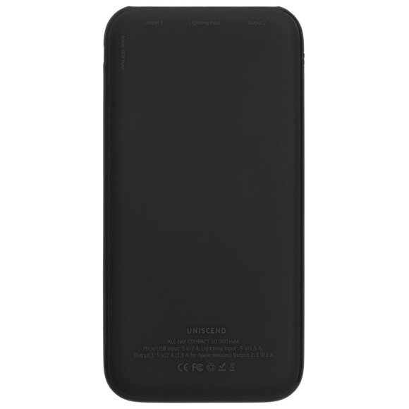 Внешний аккумулятор Uniscend All Day Compact 10000 мАч, черный