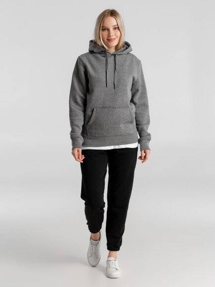 Толстовка с капюшоном унисекс King, темно-серый меланж Толстовка с капюшоном унисекс King, темно-серый меланж