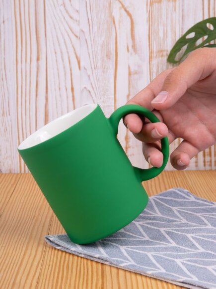 Кружка Promo Soft с покрытием софт-тач, зеленая Кружка Promo Soft с покрытием софт-тач, зеленая