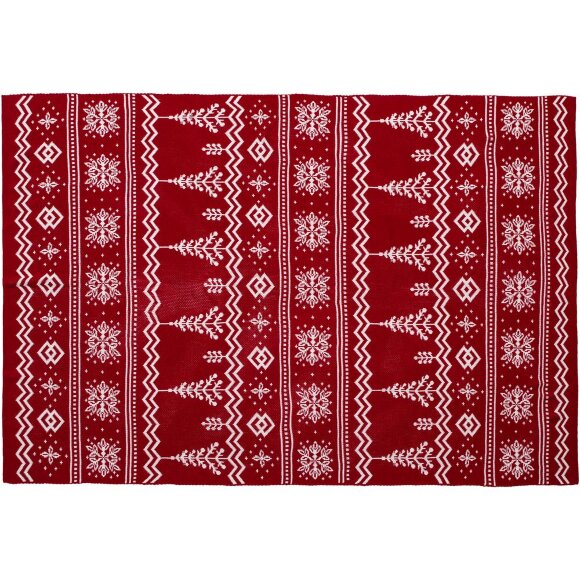 Плед Elnik, красный с молочно-белым