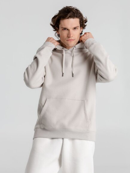 Толстовка с капюшоном унисекс King, дымчато-серая Толстовка с капюшоном унисекс King, дымчато-серая