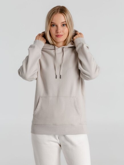 Толстовка с капюшоном унисекс King, дымчато-серая Толстовка с капюшоном унисекс King, дымчато-серая