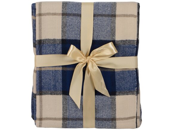 Плед акриловый в клетку Tartan, синий Плед акриловый в клетку Tartan, синий