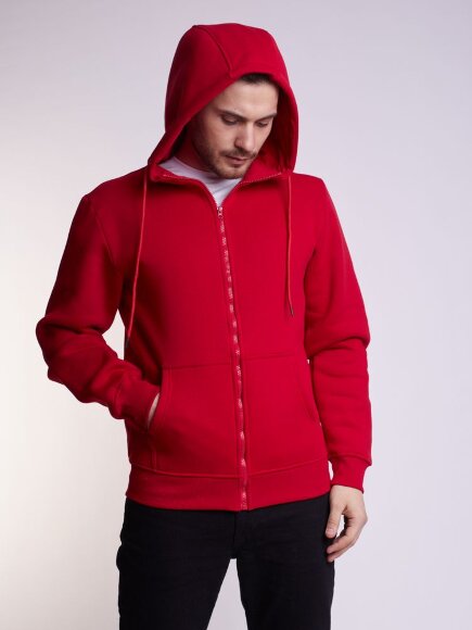 Худи на молнии Premium Heavy, красное