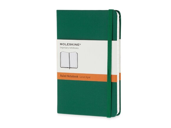 Записная книжка Moleskine Classic (в линейку) в твердой обложке, Pocket (9x14см), зеленый Записная книжка Moleskine Classic (в линейку) в твердой обложке, Pocket (9x14см), зеленый