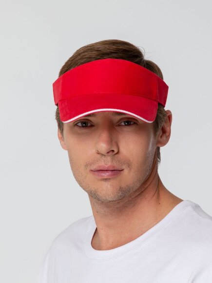 Козырек Active, красный с белым кантом Козырек Active, красный с белым кантом