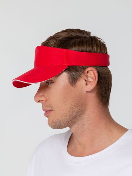 Козырек Active, красный с белым кантом Козырек Active, красный с белым кантом