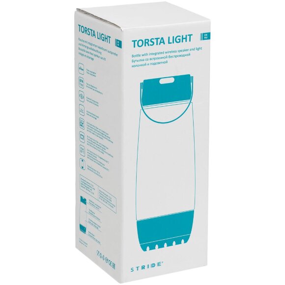 Бутылка для воды Torsta Light с колонкой и светильником, серая Бутылка для воды Torsta Light с колонкой и светильником, серая