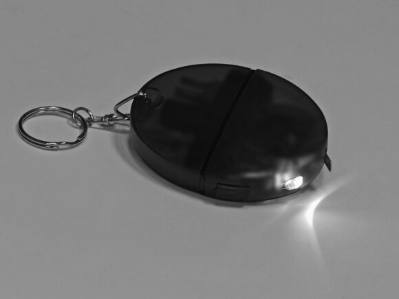 Брелок-рулетка с набором отверток и фонариком, серый Брелок-рулетка с набором отверток и фонариком, серый