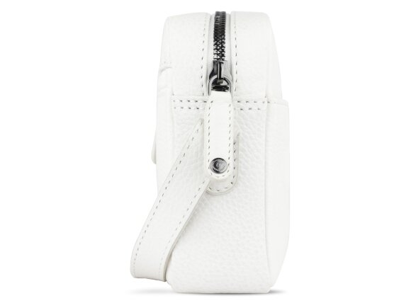 Сумка кросс-боди женская BUGATTI Elsa, белая, воловья кожа/полиэстер, 19х5,5х14 см
