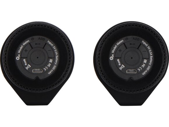 Портативные парные колонки Qjet TWS Mates с черными кольцами