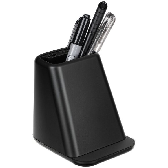 Настольный органайзер с зарядкой, лампой, вентилятором и подсветкой логотипа powerTower, черный